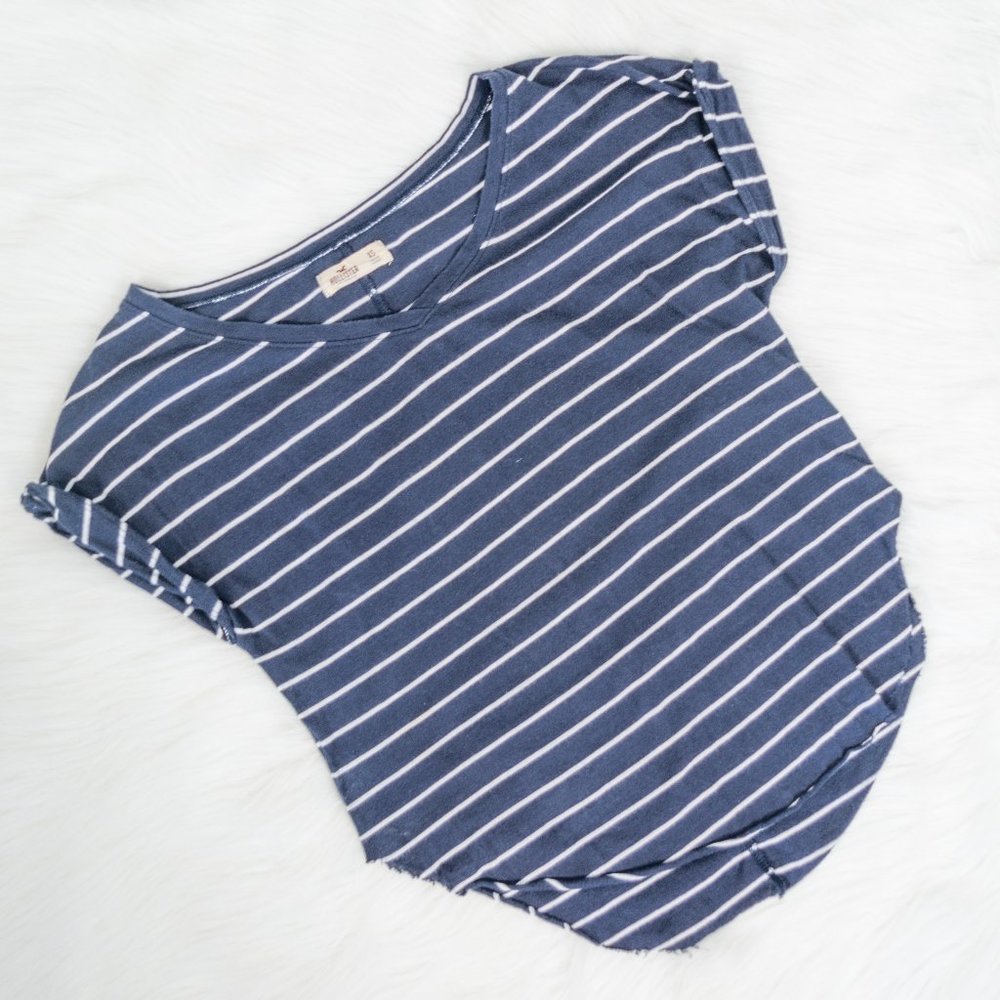 3/$20 Hollister Blue Striped V Neck Top